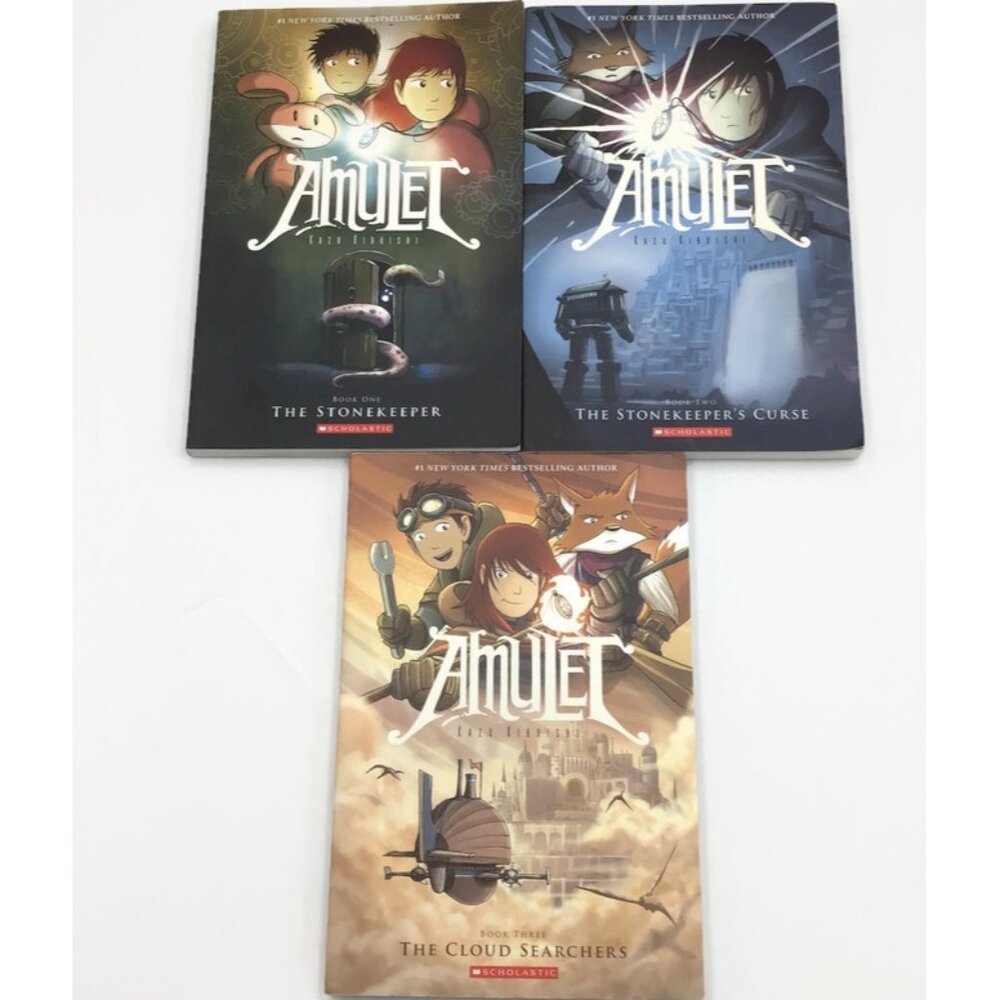 Amulet Series Books 1 2 3 Stonekeeper's Curse The Cloud Searchers Kazu Kibuishi